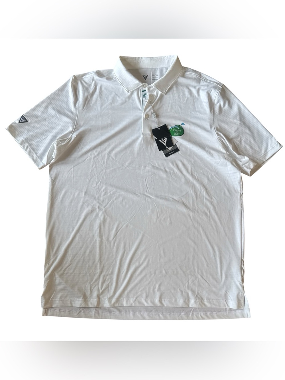 Level Wear NWT Performance Golf Polo Element White Modern Fit Antimicrobial XL